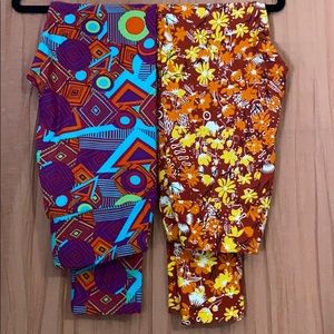 TWO LuLaRoe Fun Colorful OneSize Leggings!NWOT
